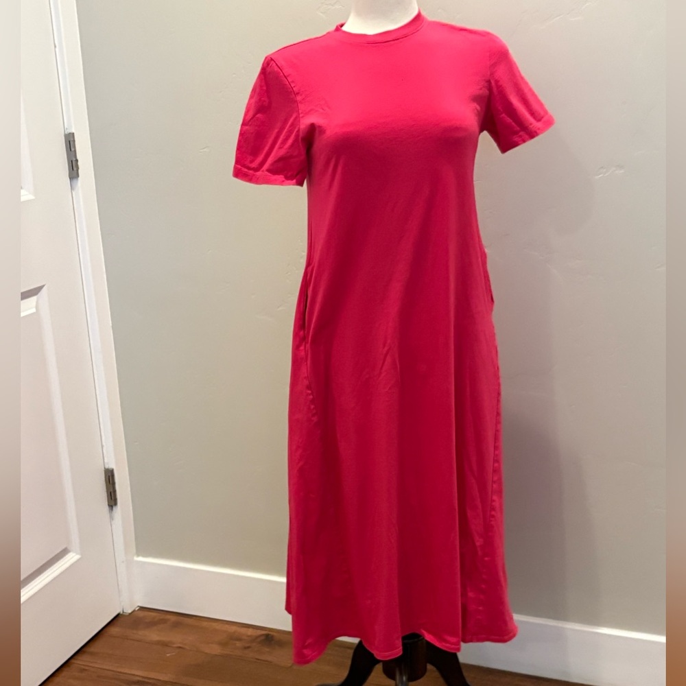 Classic Pink Fuchsia Uniqlo Cotton Women's Dress Size XS EUC Super Comfy